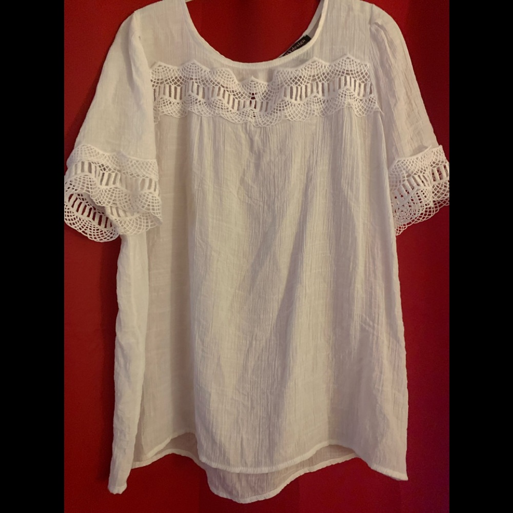 White gauze boho blouse